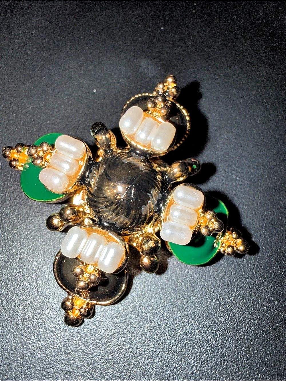 Green & Gold Statement Brooch 22